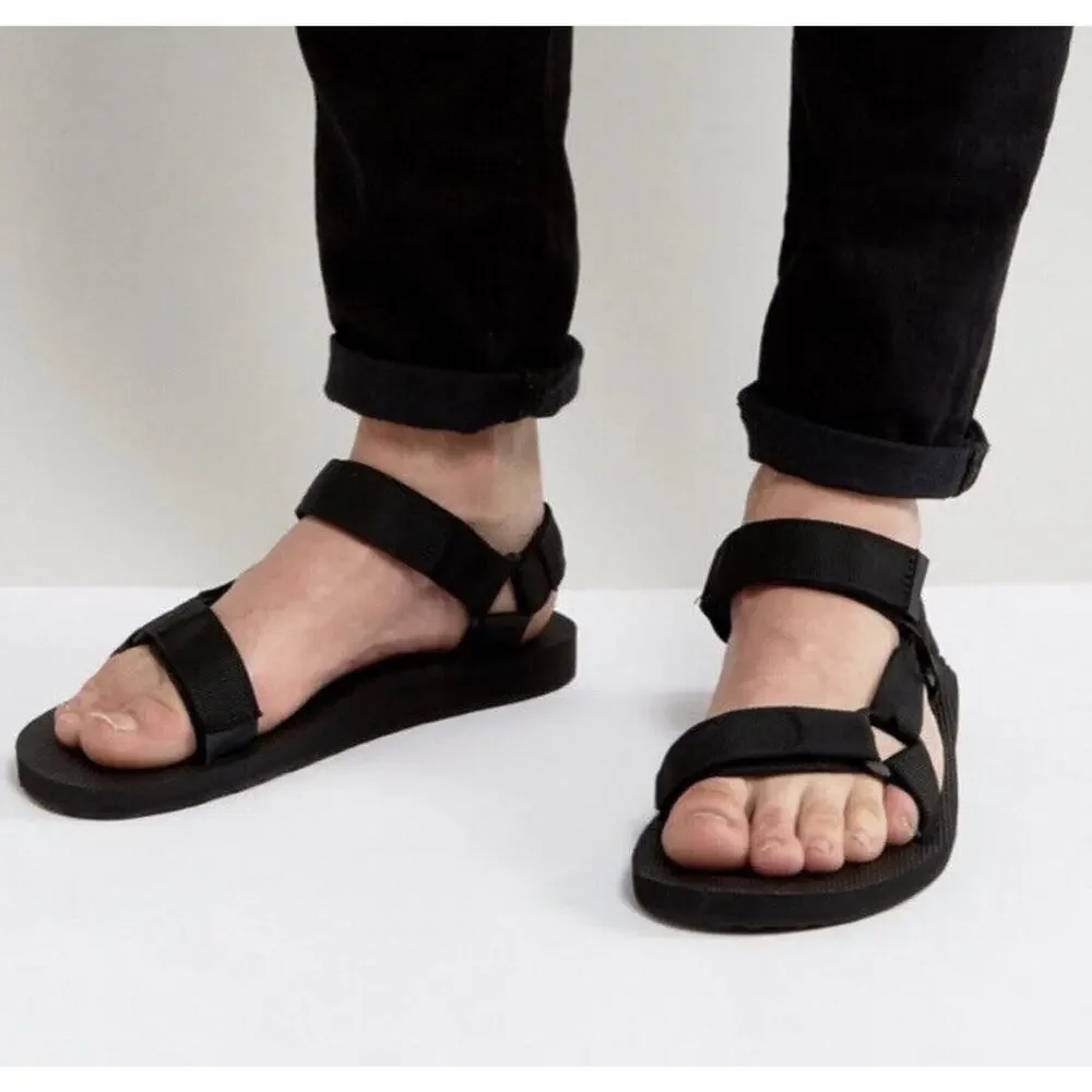 Men's Teva Original Universal Black Suede Strap And Footbed Sandal‎ Size 13